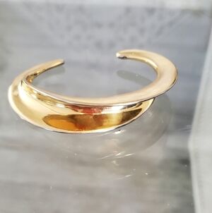 CARA Gold & Silver Tone Crescent Cuff Modern Sleek Bracelet